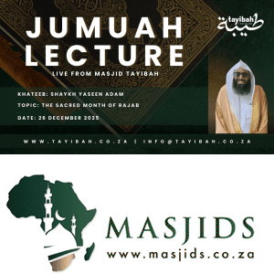 Tayiba Institute Live Jumuah Lecture - The Sacred Month of Rajab by ...